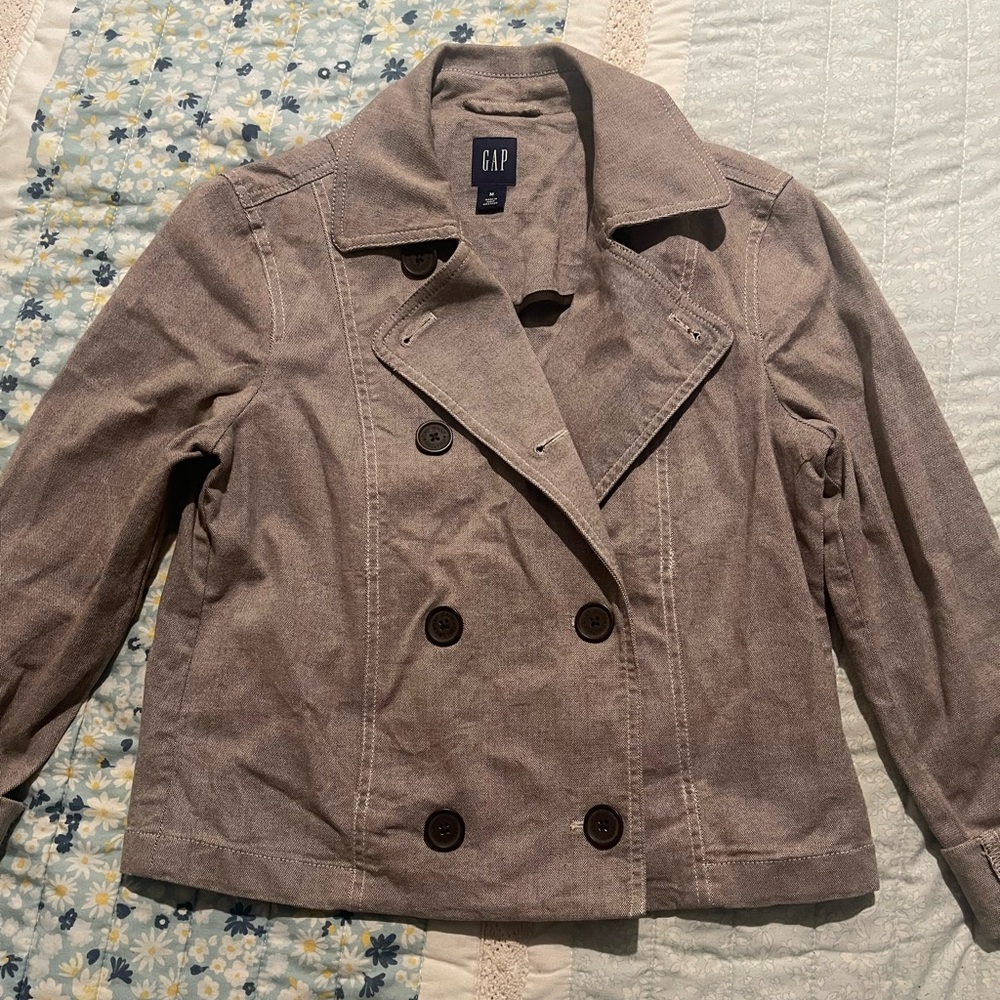 Gap Women Size Medium Blazer Cotton blend Taupe